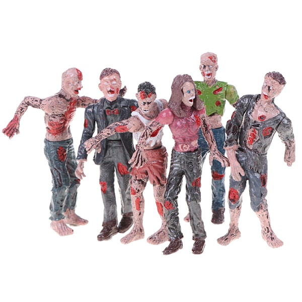 6 stk Walking Corpses Model Terror Zombies Børn Børn Action Multicolor One Size