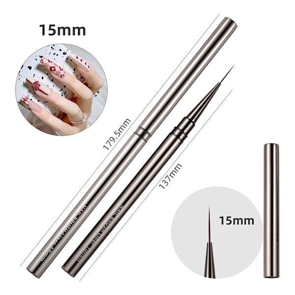 Nail Art Brushes Liner Detailer Striping Brush Gel Polish Manic 15MM onesize