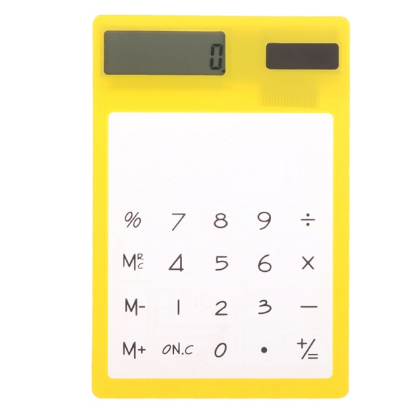 8-cifret gennemsigtig tegneserieregner Solar Energy Mini Portab Yellow one size