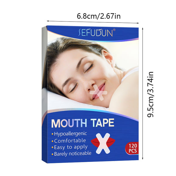 120 stk Sleep Strip Mundtape Avanceret skånsom for bedre næse I White onesize