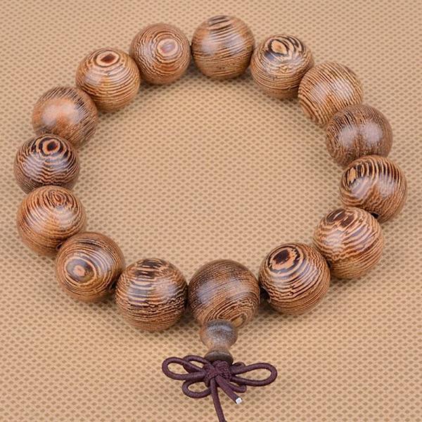 15mm Wood Tibet Buddha Buddhist Bønneperler Armbånd Mala Bang Brown one size