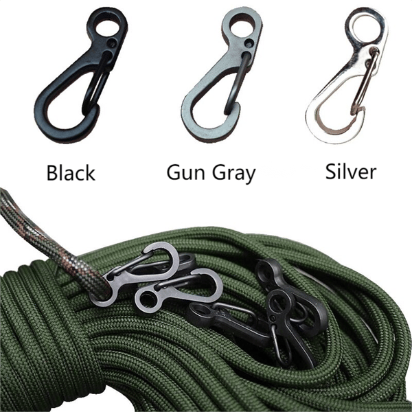10 kpl/erä Mini Carabiner avaimenperä Camping Gadgets EDC Survival Gun Grey one size