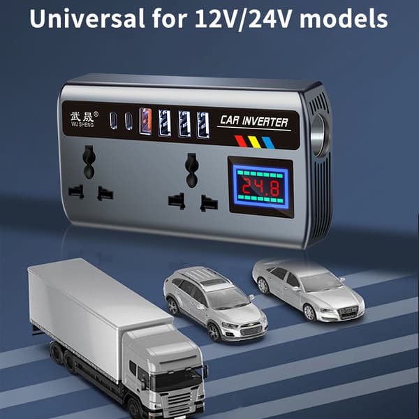 Bil Inverter Strømadapter 12V/24V Til DC220V 200W Konverter Mul A2