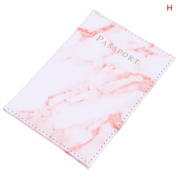 Marmor Passport Cover PU Läder Resepasshållare Skydda Pink H