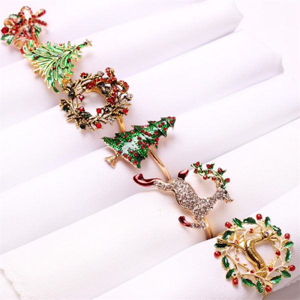 6kpl Joululautasliinasormustelineet Joulupöytä Koriste hommiin Multicolor 6pcs