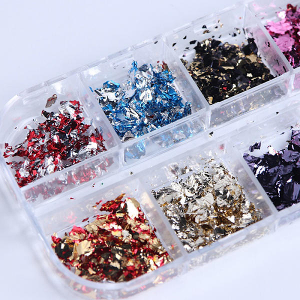 8g Nail Art Glitters Snowflake Pailletter Rainbow Nail Art Pailletter CBY