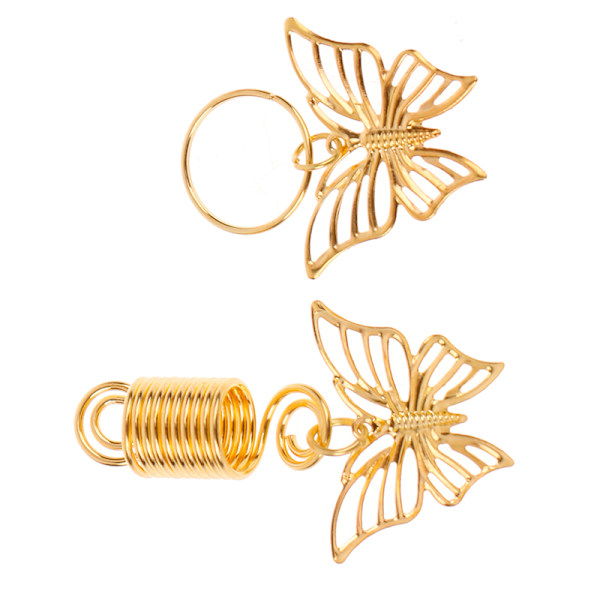 10 st hårfläta ihåliga fjäril Dread Dreadlock Beads Clips R N1