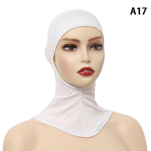 Enfärgad undersjal Hijab- cap Justerbar Stretchy Turban Ful A17 ONESIZE