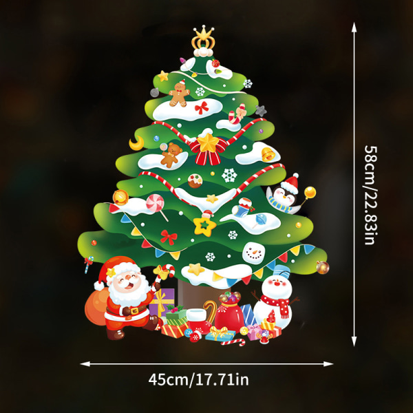2024 Merry Christmas Window Stick Snowflake Santa Claus Elk X A6 one size
