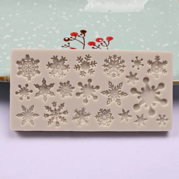 Christmas Snowflake Mønster Silikonform Sjokoladekakebaking Gray Onesize