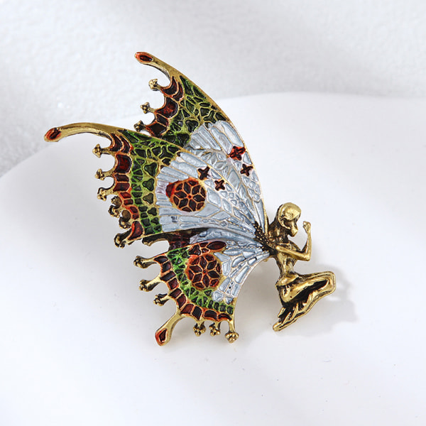 Vintage Butterfly Wings Angel Brosjer Emalje Kvinner Brosje Pins Multicolor 1pc