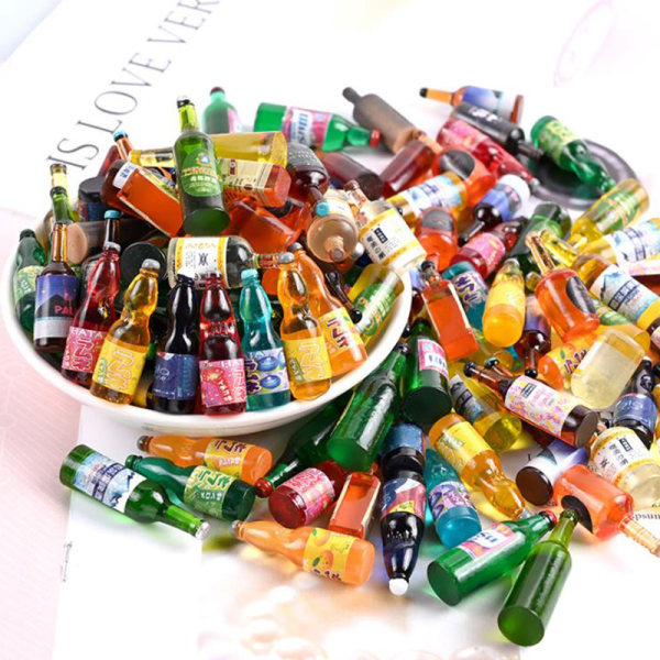 20 stk 1:12 1:6 Dukkehus Miniature drikkeflasker Model Dukker Ki colorful 20pcs