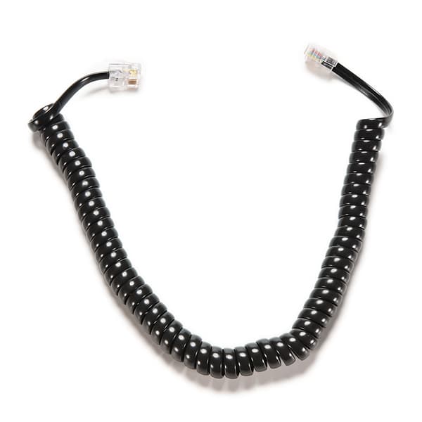 2 stk 6.5FT sort telefonrør Telefonforlængerledning Curly C black 2pcs