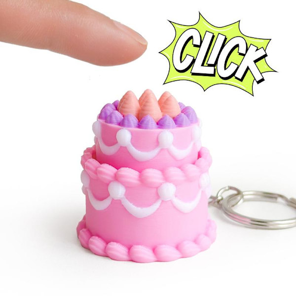 3D-printet s Clicker Nøglering Simulation Kage Chokolade Clicker A5