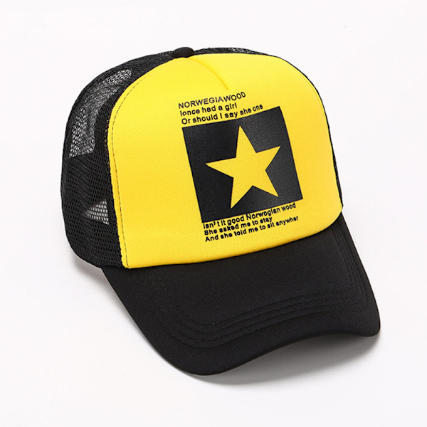 Fashion Motion Baseball Cap Åndbar Mænd Sommer Mesh Cap Base yellow