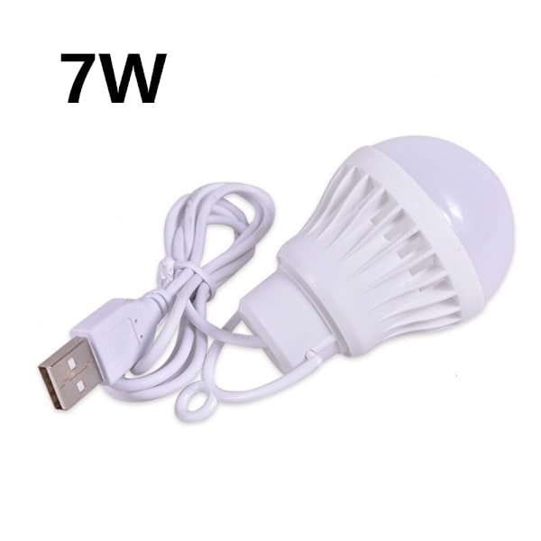 3/5/7W Bärbar Lanterna Camping Lights USB Power Lamp Outdoor C White 7W