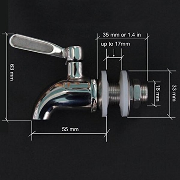 304 rustfrit stål drikkevaredispenser vintønde Silver One Size