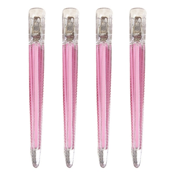 Kvinners hårnål Krystall hårklips Frisør Duckbilled Clam Pink 4Pcs