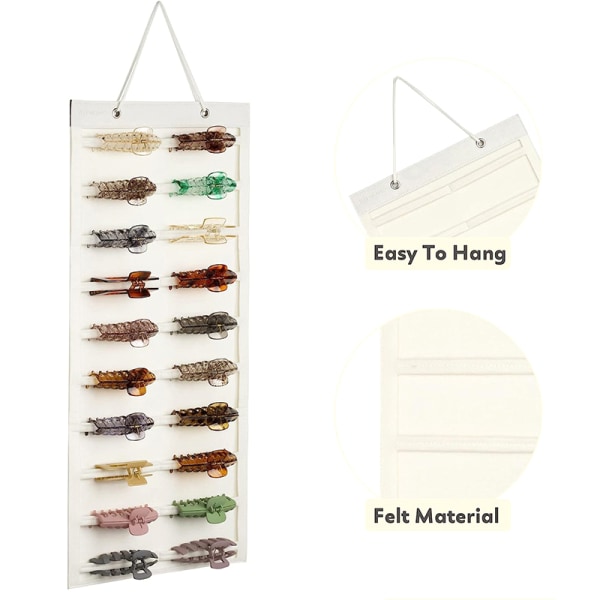 Hair Claw Clips Organizer med stor kapasitet pannebåndsholder Vegg H white 1 one size