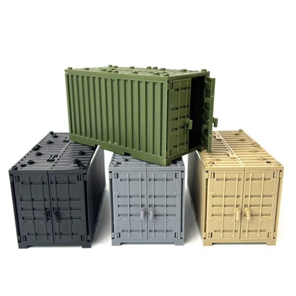 Militære WW2 War Base Container Blocks MOC Militærbygning Bl Black one size
