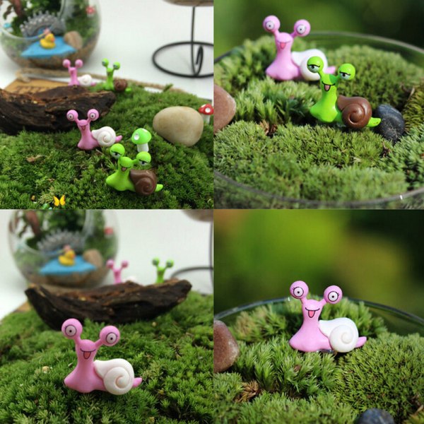 Havedekoration Miniature sneglefigur Resin Craft Fairy Doll Multicolor one size