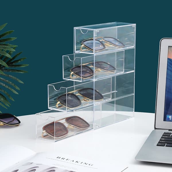Brille Opbevaringsboks 4 Lag Stor Brille Organizer Box Multif Transparent one size