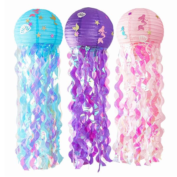 Havfruefestdekorasjon DIY Hengende Maneter Lantern Little M Blue one size
