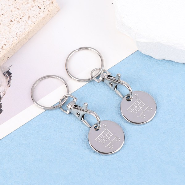2 st Shoppingvagnsnyckelring Token Chip Praktisk Met onesize