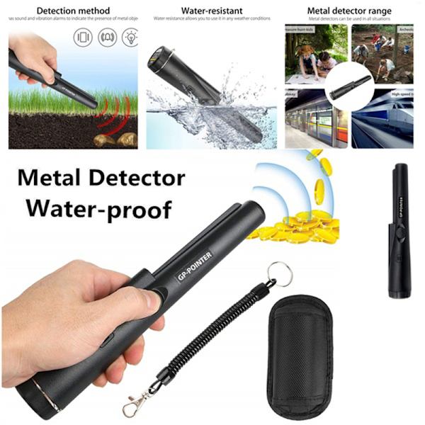 GP-Pointer Probe Metal Gold Detector värinävalohälytys Secu Black