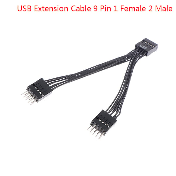 1 Stk Datamaskin Hovedkort USB-forlengelseskabel 9 Pins 1 Hunn til Black one size