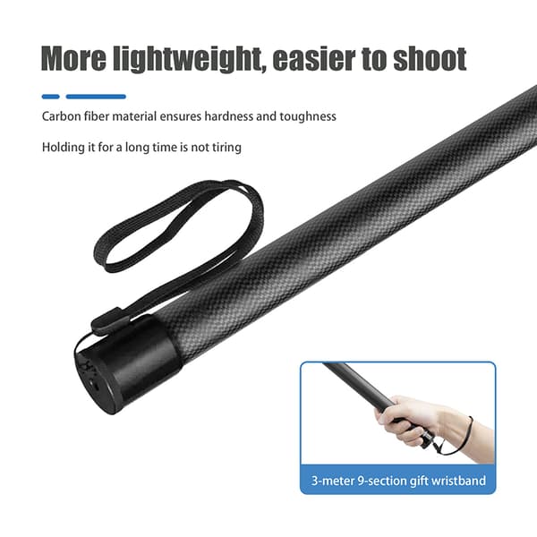 3M Kulfiber Usynlig Extended Edition Selfie Stick Til Ins one size