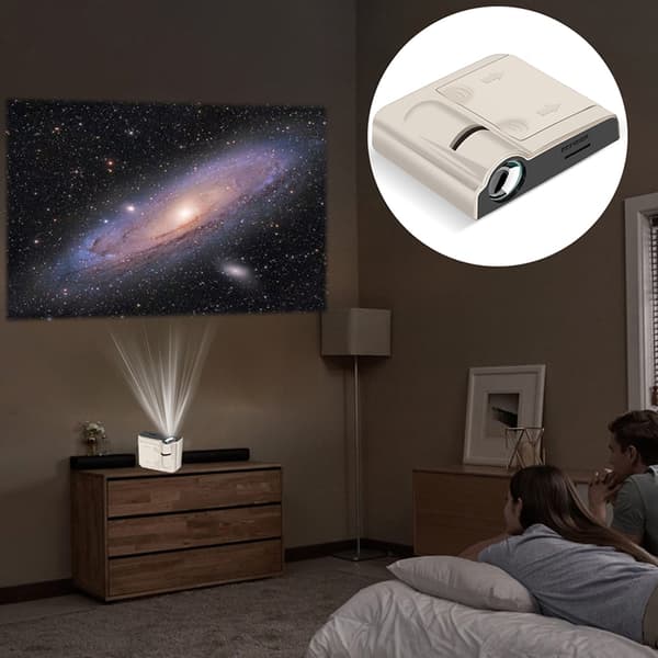 Moon Galaxy projektionslampe Kreativ baggrund natlys øre Beige onesize