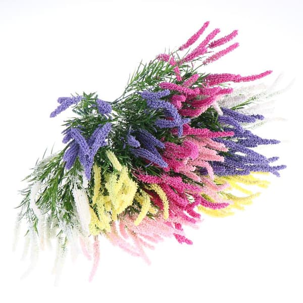 2 stk. kunstig lavendel hvede buket blomst til hjemmebryllup White