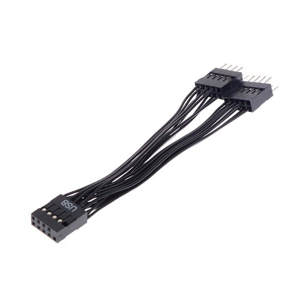 1Pc Computer Bundkort USB forlængerkabel 9 Pin 1 Hun til Black one size