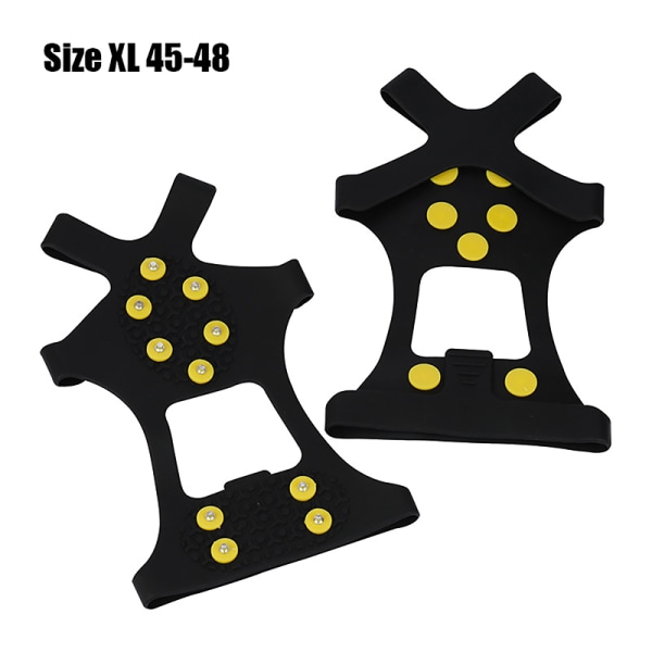 10-studs snöiskloklättring Anti-slip Spikes Grips Crampon C black XL