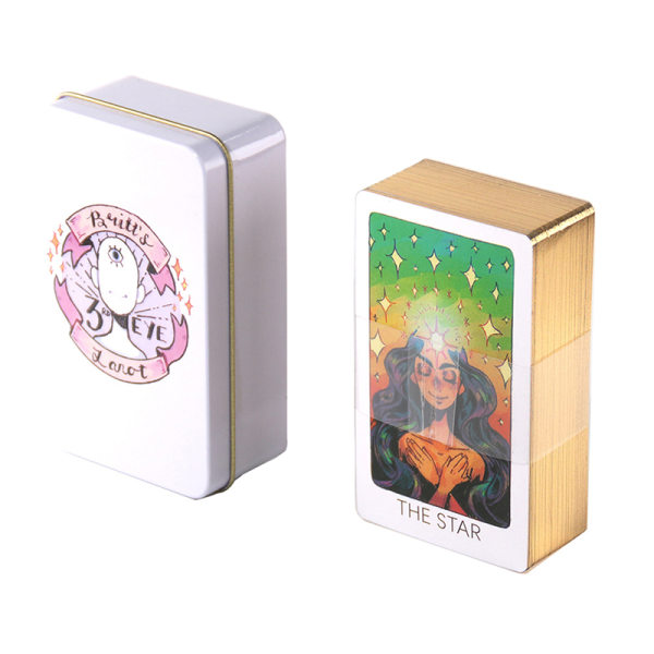 Tin Box Third Eye Tarot Cards Prophecy Divination Deck Party Bo Multicolor one size