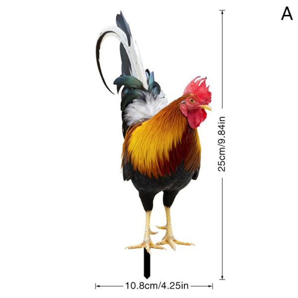 1 stk hagestatue Akryl kyllingskulptur for hageinnredning A A