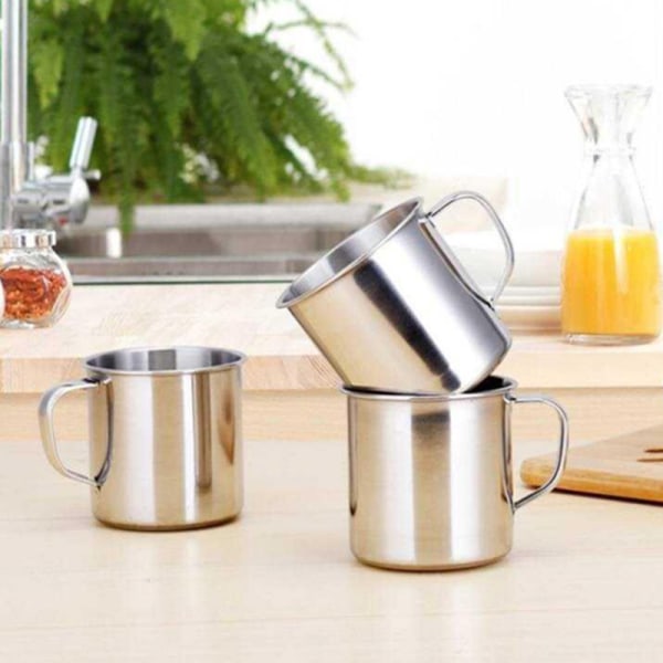 6st Utomhuscamping Vandring Temugg kopp rostfritt stål kaffe 6pcs