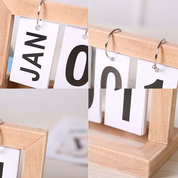Minimalistisk Stil Vardagsrums Kontors Dekoration Träkalender Blue