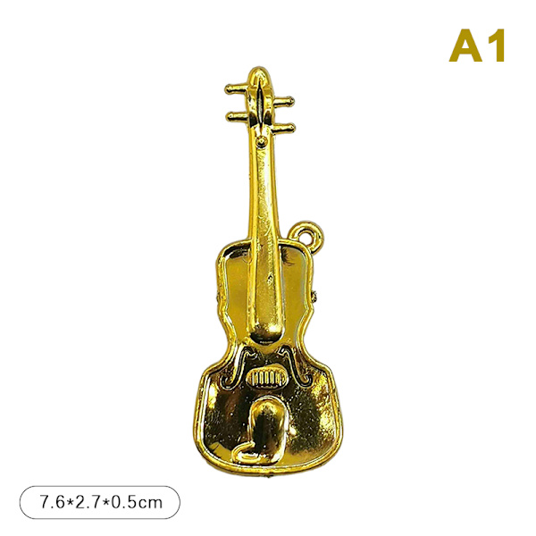 Nukkekodin miniatyyri galvanoitu kultainen musiikki-instrumentti DIY S A1 onesize