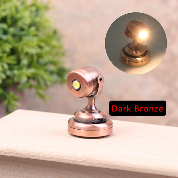 1:12 Nukkekodin miniatyyri LED-lamppu seinävalaisin Radium-kohdevalaisin Dark Bronze one size