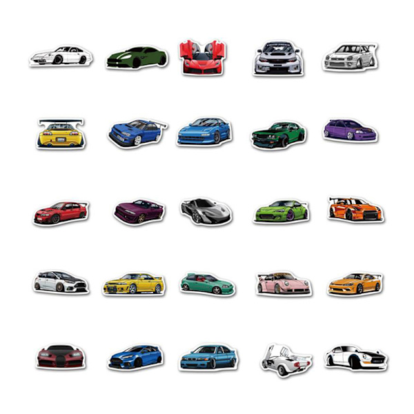 50st JDM Automotive Bil Graffiti Sticker Gitarr Resväska Skate 2#