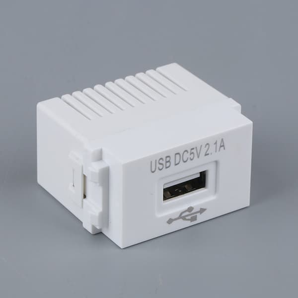 USB Power Module 220V 5V Transformator 2.1A USB-ladekontakt S White