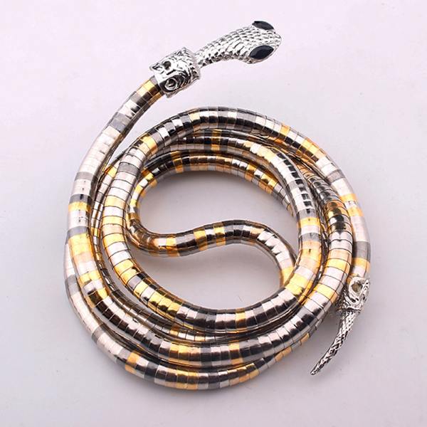 Punk Snake Halskjede Choker Justerbart Snake Armbånd Fleksibel W Gold one size