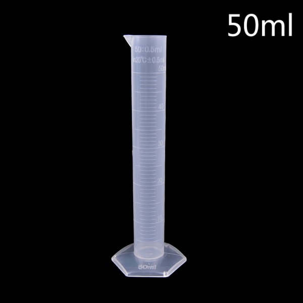 10/25/50/100/250 ml muovinen mittasylinteri laboratoriotesti G Clear 50mL
