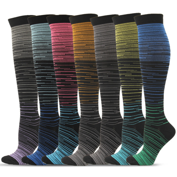 Stocking Gradient Compression Mixed Color Pressure Mid-tubeSpor A4 ONESIZE