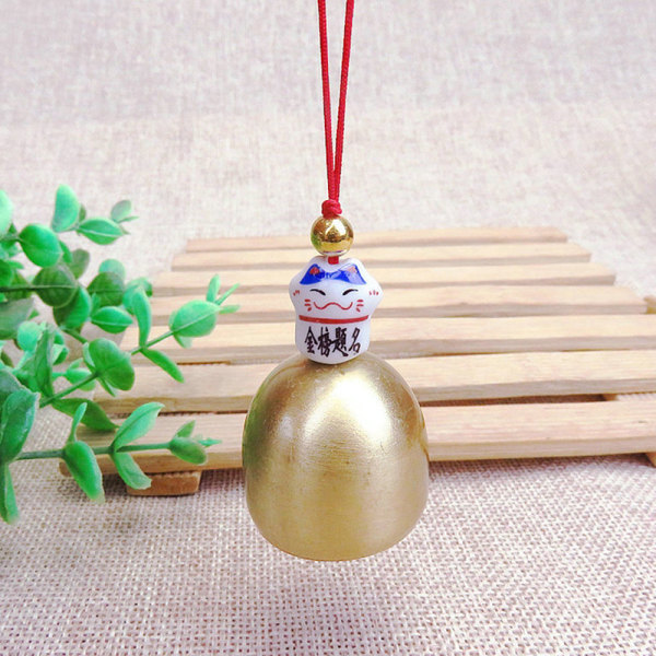 Bell Blessing Feng Shui Wind Chime for Good Luck Fortune Home C Bronze gold 1pcs