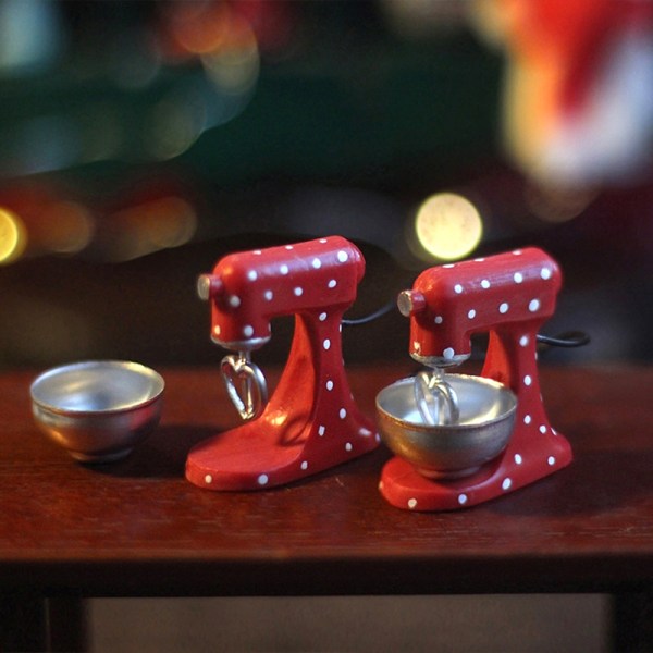 1:12 Blender miniatyyri punainen sekoituskone, malli Xmas Ornament Red one size