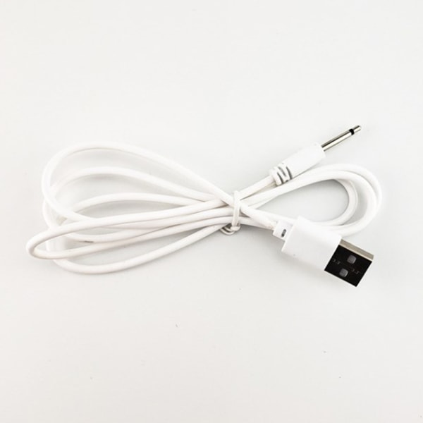 USB DC 2.5 Vibrator opladerkabel til genopladelig voksen T White