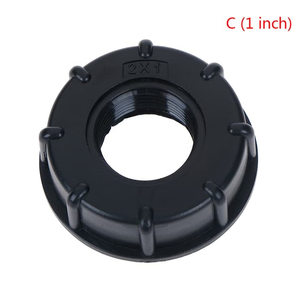 1/2" 3/4" 1" gevind IBC Tank Adapter Postevandsstik Udskift Black C (1 inch)
